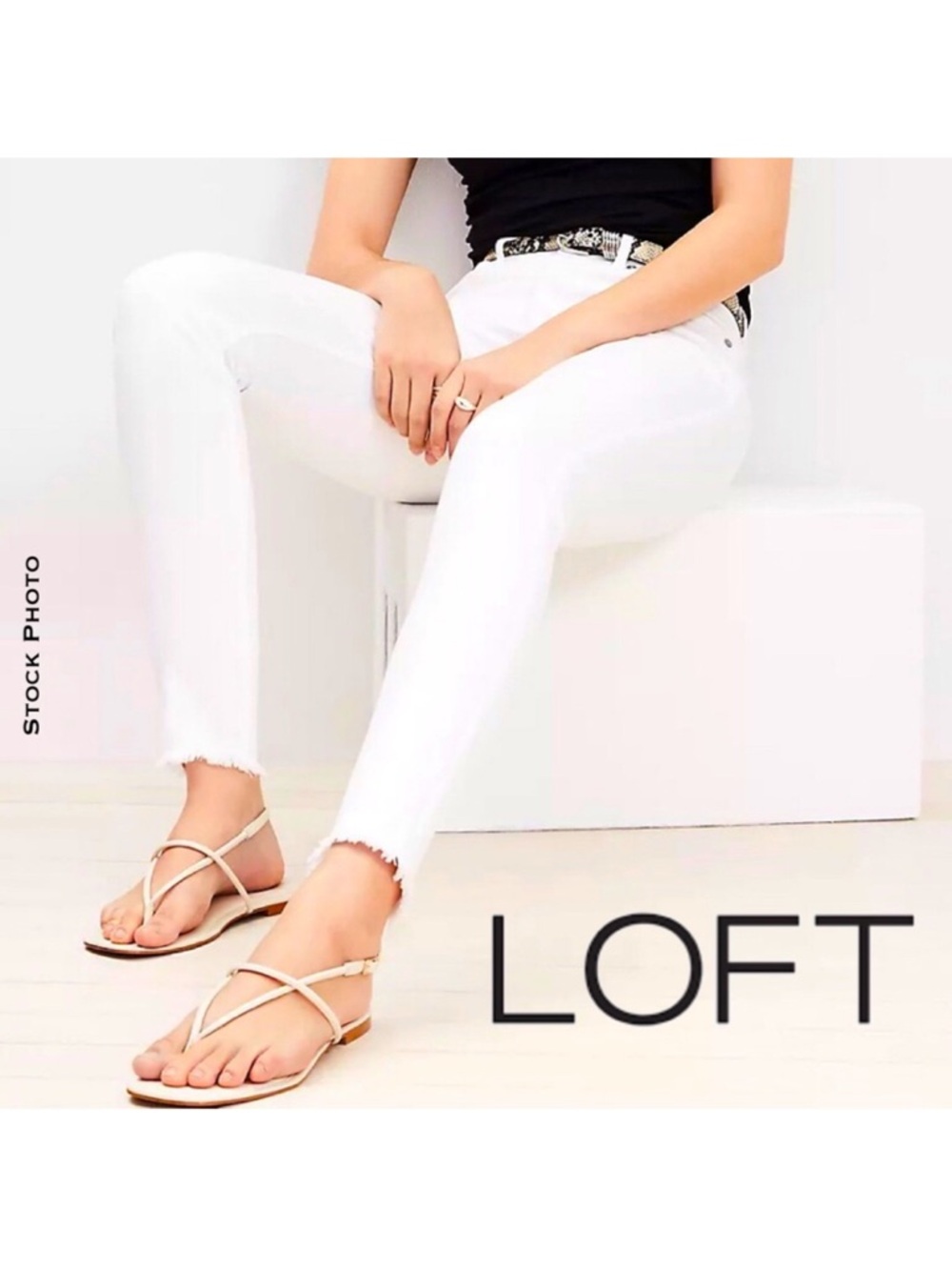 RE-POSHING: LOFT White Ankle Crop Skinny Jeans